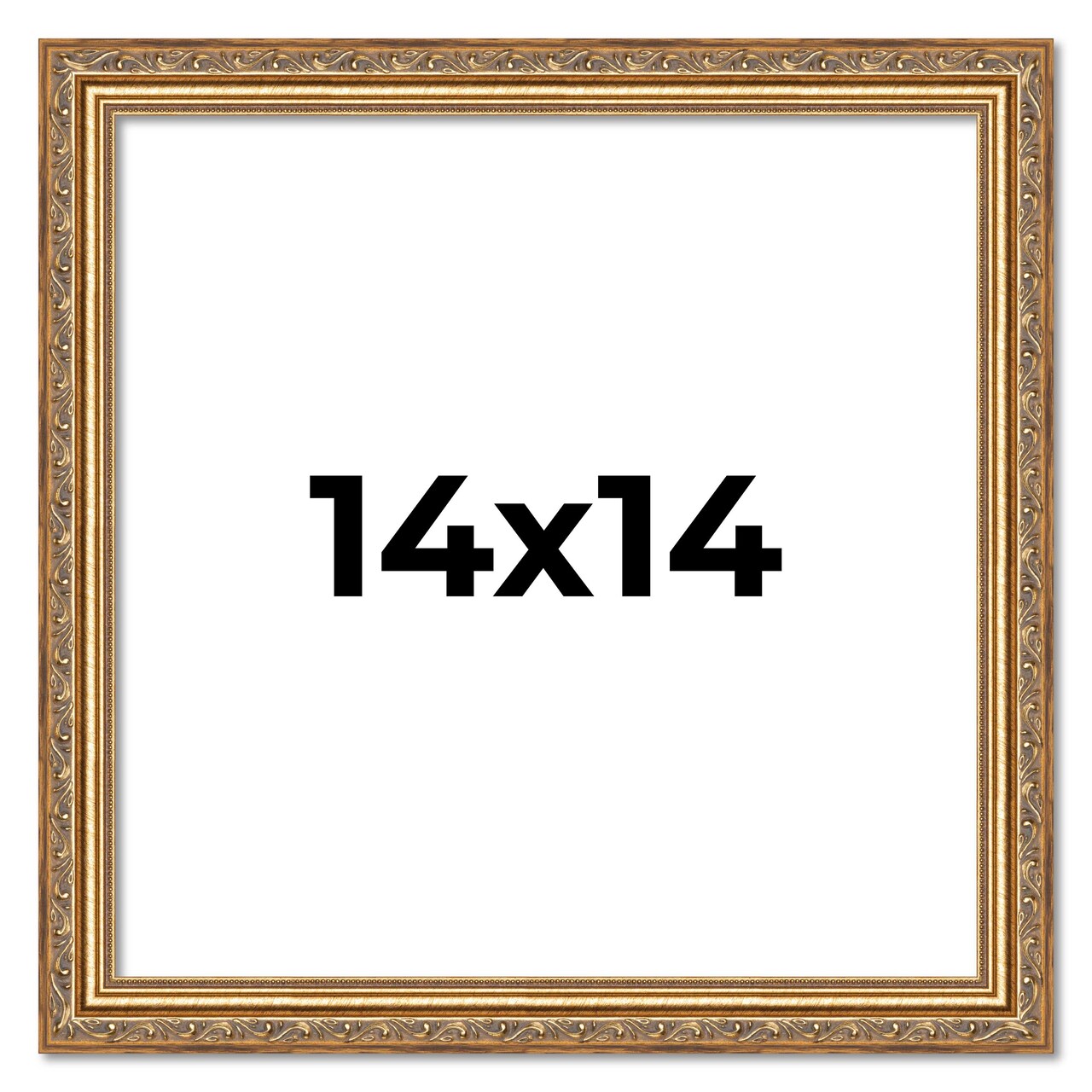 14x14 Museum-Quality Picture Frame with UV-Resistant Acrylic & Acid-Free Backing, Available in 4 Finishes - Gold, Silver, Bronze, and Black